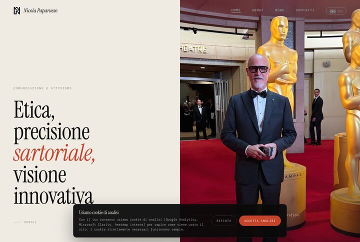 Sito bilingue di Nicola Paparusso con CMS su misura