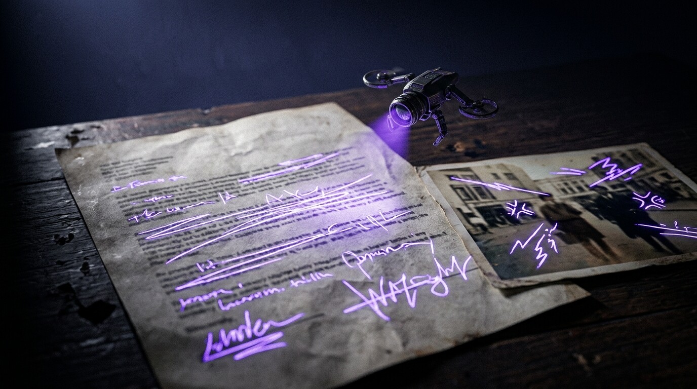 Istruzioni ostili scritte a mano su un documento e una foto che un'automazione AI sta leggendo