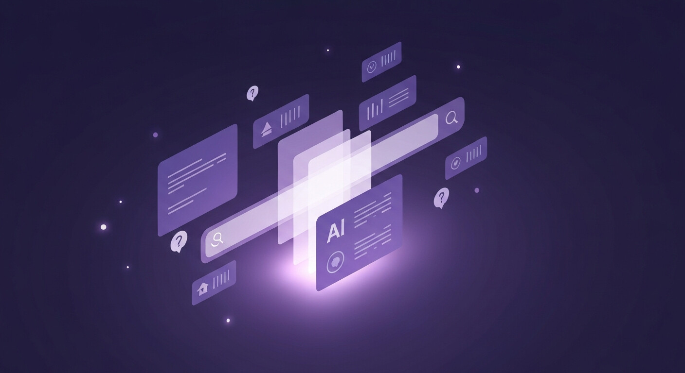 SEO nell'era dell'AI: barra di ricerca con risposta generativa e schede di dati strutturati